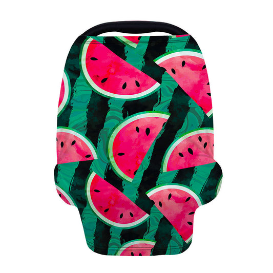 Green Striped Watermelon Pattern Print Baby Seat Cover