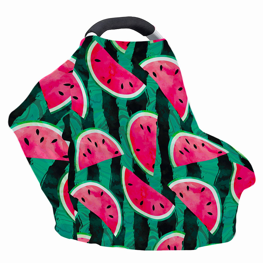 Green Striped Watermelon Pattern Print Baby Seat Cover