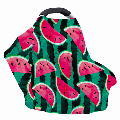 Green Striped Watermelon Pattern Print Baby Seat Cover