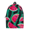 Green Striped Watermelon Pattern Print School Backpack