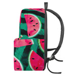 Green Striped Watermelon Pattern Print Backpack