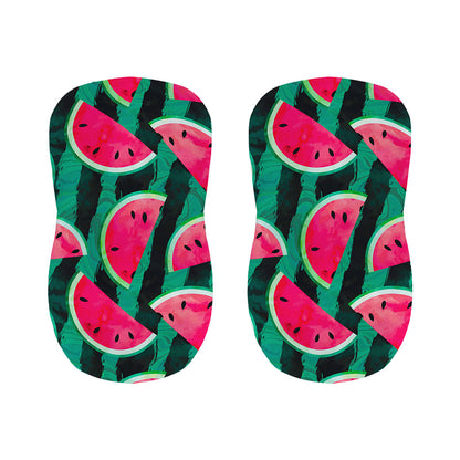 Green Striped Watermelon Pattern Print Bar Stool Covers