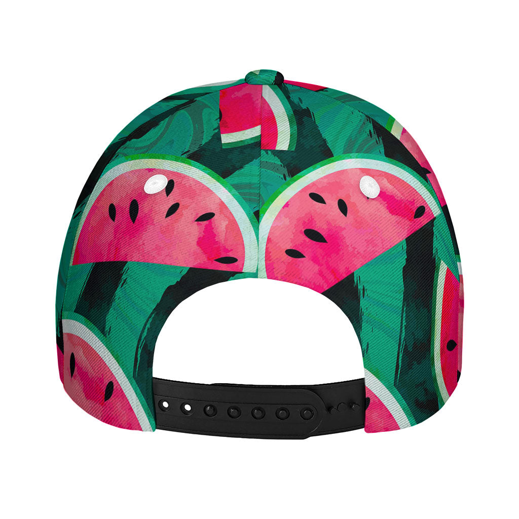Green Striped Watermelon Pattern Print Baseball Cap