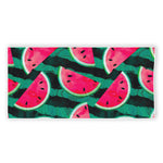 Green Striped Watermelon Pattern Print Beach Towel