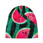 Green Striped Watermelon Pattern Print Beanie