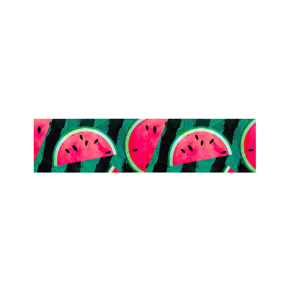 Green Striped Watermelon Pattern Print Bed Runner