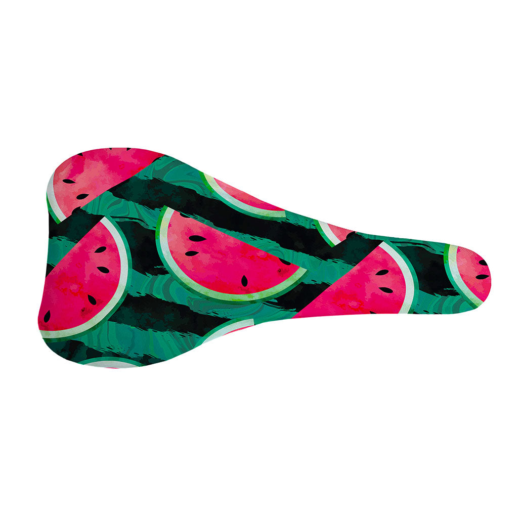 Green Striped Watermelon Pattern Print Bicycle Seat Cover