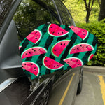 Green Striped Watermelon Pattern Print Car Side Mirror Covers