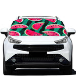 Green Striped Watermelon Pattern Print Car Windshield Snow Cover