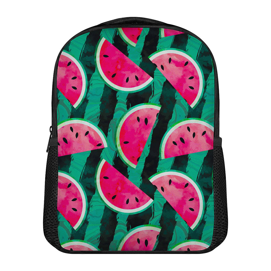 Green Striped Watermelon Pattern Print Casual Backpack