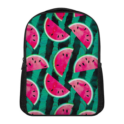 Green Striped Watermelon Pattern Print Casual Backpack