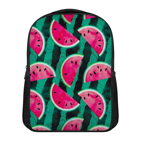 Green Striped Watermelon Pattern Print Casual Backpack