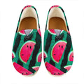 Green Striped Watermelon Pattern Print Casual Shoes