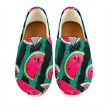 Green Striped Watermelon Pattern Print Casual Shoes