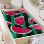 Green Striped Watermelon Pattern Print Changing Pad Cover