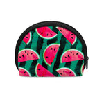 Green Striped Watermelon Pattern Print Coin Purse