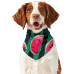 Green Striped Watermelon Pattern Print Dog Bandana