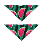 Green Striped Watermelon Pattern Print Dog Bandana
