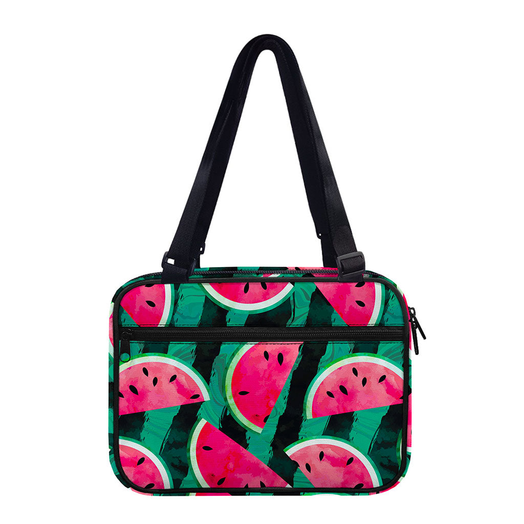 Green Striped Watermelon Pattern Print Double Strap Bible Bag