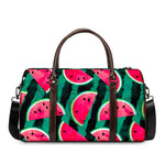 Green Striped Watermelon Pattern Print Duffle Bag