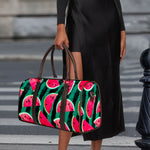 Green Striped Watermelon Pattern Print Duffle Bag