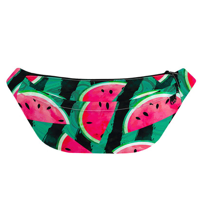 Green Striped Watermelon Pattern Print Fanny Pack