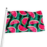Green Striped Watermelon Pattern Print Flag