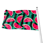 Green Striped Watermelon Pattern Print Flag