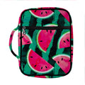 Green Striped Watermelon Pattern Print Front Pocket Bible Bag