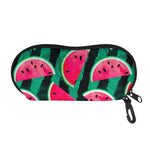 Green Striped Watermelon Pattern Print Glasses Case
