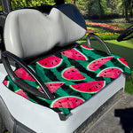 Green Striped Watermelon Pattern Print Golf Cart Seat Cover