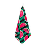 Green Striped Watermelon Pattern Print Hand Towel