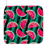 Green Striped Watermelon Pattern Print Hand Towel
