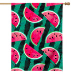 Green Striped Watermelon Pattern Print House Flag