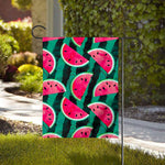 Green Striped Watermelon Pattern Print House Flag