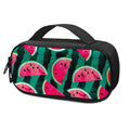 Green Striped Watermelon Pattern Print Portable Cooler Travel Case