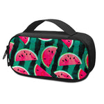 Green Striped Watermelon Pattern Print Insulin Cooler Travel Case
