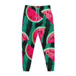 Green Striped Watermelon Pattern Print Jogger Pants
