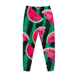 Green Striped Watermelon Pattern Print Jogger Pants