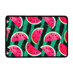 Green Striped Watermelon Pattern Print Kitchen Mat