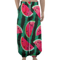 Green Striped Watermelon Pattern Print Lantern Pants