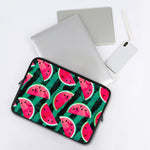 Green Striped Watermelon Pattern Print Laptop Sleeve