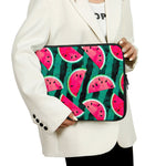 Green Striped Watermelon Pattern Print Laptop Sleeve