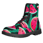 Green Striped Watermelon Pattern Print Backpack