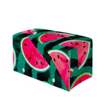 Green Striped Watermelon Pattern Print Leather Tissue Box Cover