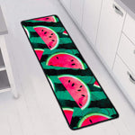 Green Striped Watermelon Pattern Print Long Kitchen Mat