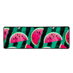 Green Striped Watermelon Pattern Print Long Kitchen Mat