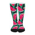 Green Striped Watermelon Pattern Print Long Socks