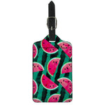 Green Striped Watermelon Pattern Print Luggage Tag