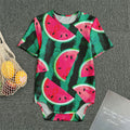 Green Striped Watermelon Pattern Print Men's Bodysuit